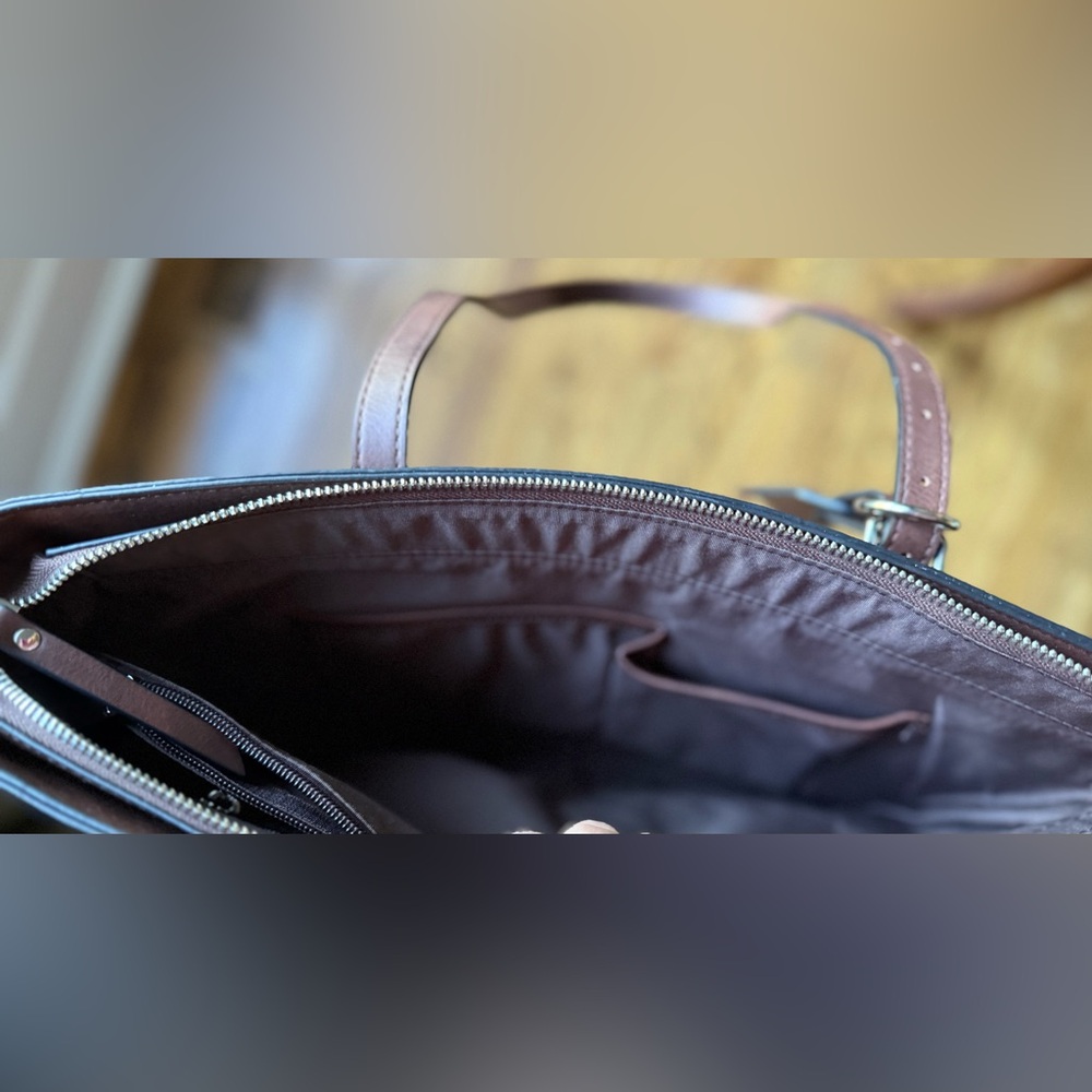 Westbronco Vegan Leather Tote Bag in Coffee Color - Picture 12 of 14